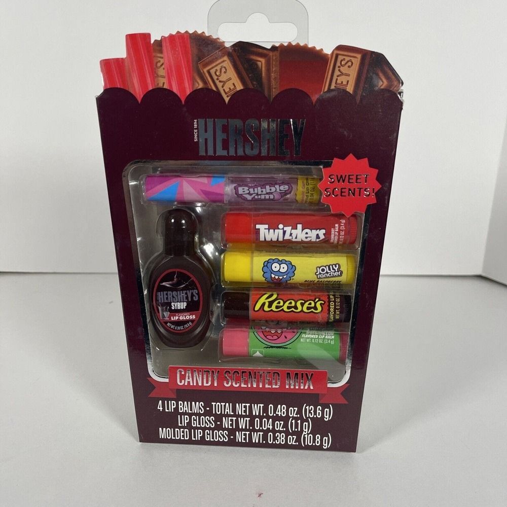 Hershey's Candy Scented Mix Lip Balm & Lip Gloss~ 6 Pack Lip Set ~New